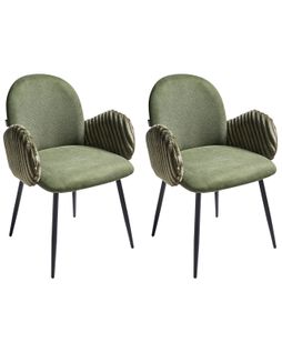 Lot De 2 Chaises De Salle à Manger Amity Tissu Vert