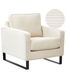 Fauteuil Vind Velours Côtelé Beige Clair