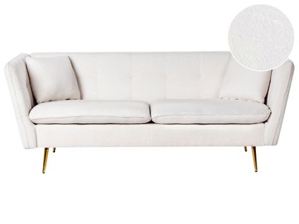 Canapé 3 Places Frederica Bouclé Blanc Cassé