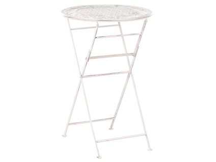 Table De Bar De Jardin Trieste 60 Cm 60 Cm Métal Beige Clair