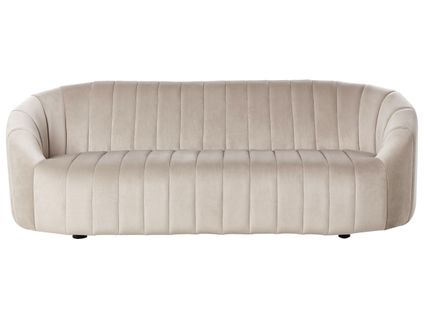Canapé 3 Places En Velours Beige Malung
