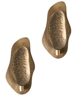 Lot De 2 Bougeoirs Odemira Métal 40 Cm Laiton