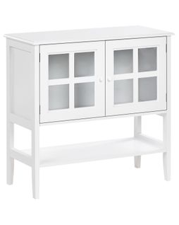 Buffet Avec Vitrine En Verre Avec Étagère Inlet 80 Cm Blanc