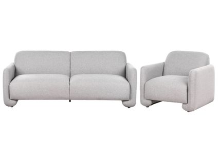 Ensemble De Salon Saland Tissu Gris 4 Places