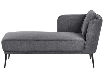 Méridienne à Droite En Tissu Gris Foncé Artheze
