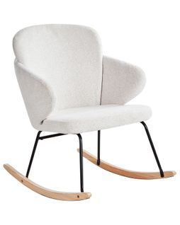 Fauteuil à Bascule Viken Tissu Blanc Cassé