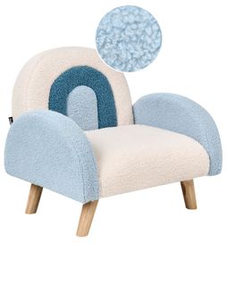 Fauteuil Pour Enfants Arc-en-ciel Ombo Bouclé Bleu Clair