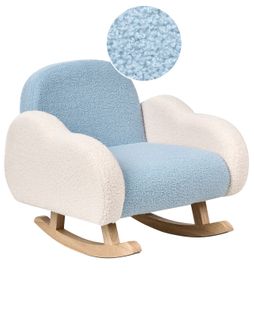 Chaise à Bascule Pour Enfants Nuage Skare Bouclé Bleu Clair