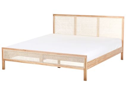 Lit Avec Sommier Bois De Pin Salernas 180 X 200 Cm Marron Clair