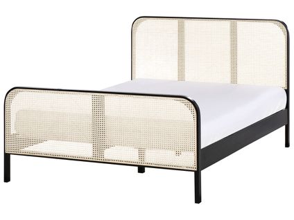 Lit Avec Sommier Bois De Pin Gonfaron 140 X 200 Cm Noir