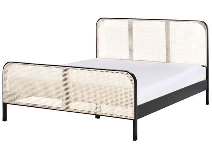 Lit Avec Sommier Bois De Pin Gonfaron 160 X 200 Cm Noir