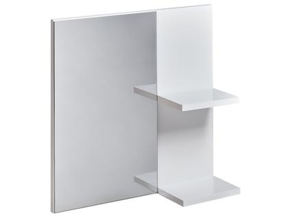 Miroir Mural Avec Étagère Pelotas 45 Cm 45 Cm Blanc