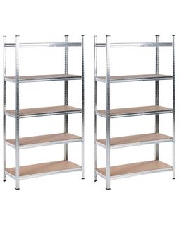 Ensemble De 2 Étagères De Garage Xitta Métal 90 Cm 40 Cm Argenté