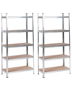 Ensemble De 2 Étagères De Garage Xitta Métal 75 Cm 30 Cm Argenté