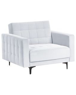 Fauteuil Aberdeen Velours Gris Clair