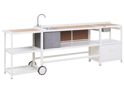 Cuisine D'extérieur 3 Pièces Avec Évier Ortisei Métal Blanc