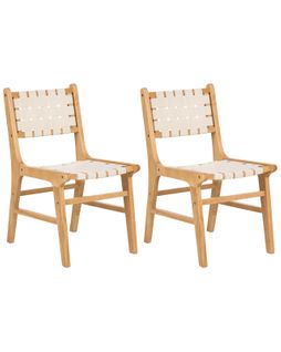 Lot De 2 Chaises De Salle à Manger Humble Bois D'hévéa Marron Clair