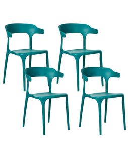 Lot De 4 Chaises De Jardin Gubbio Bleu Paon