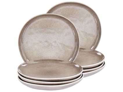 Lot De 8 Assiettes à Dessert Costmary Grès Gris
