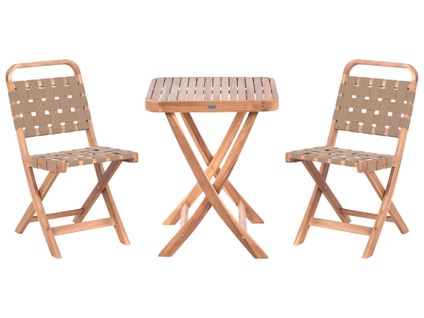 Ensemble Pour Bistro Pliant Calciano Bois D'acacia Certifié Marron