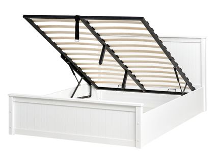 Lit Ottoman Bois De Pin Lambres  140 X 200 Cm Blanc