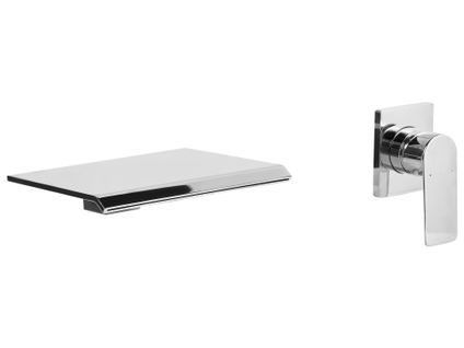 Robinet De Lavabo Mural Aponwao Laiton Argenté