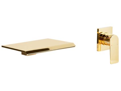 Robinet De Lavabo Mural Aponwao Laiton Doré