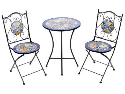 Ensemble Pour Bistro Pliant Coriano Métal Noir