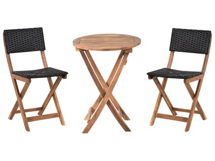 Ensemble Pour Bistro Rivarotta Acacia Marron/noir