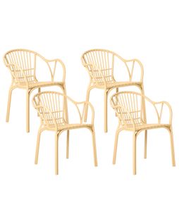 Lot De 4 Chaises De Jardin Andora Beige