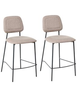 Lot De 2 Chaises De Bar Duette Lin Synthétique Taupe