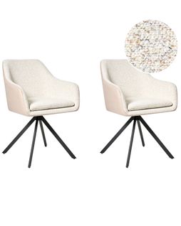 Lot De 2 Chaises De Salle à Manger Lithia Bouclé Beige Clair