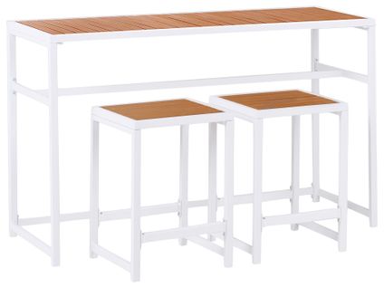 Ensemble De Bar De Jardin 2 Places Avetrana Métal Marron/blanc