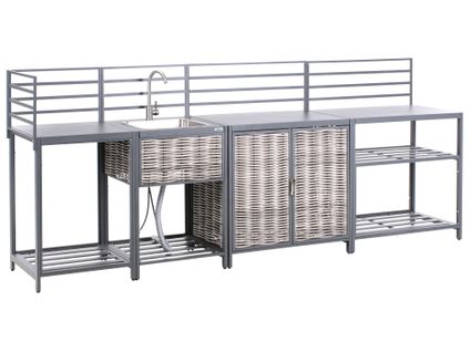 Cuisine D'extérieur 4 Pièces Avec Évier Mirador Gris