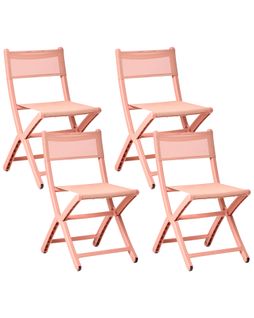 Lot De 4 Chaises De Jardin Talca Pliant Corail