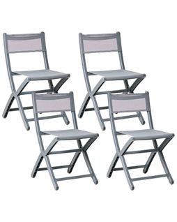 Lot De 4 Chaises De Jardin Talca Gris Foncé