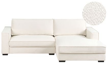 Canapé D'angle Renders Bouclé Blanc Cassé Côté Gauche