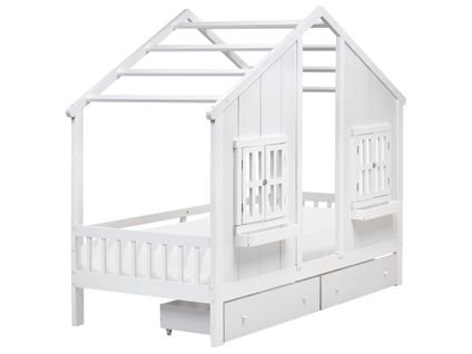 Lit à Tiroirs Pour Enfants Bois De Pin Trappes 90 X 200 Cm Blanc