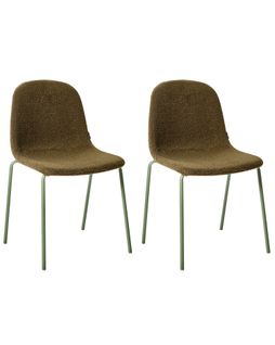 Lot De 2 Chaises De Conférence Loma Bouclé Vert