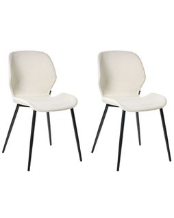 Lot De 2 Chaises De Conférence Holland Tissu Beige Clair