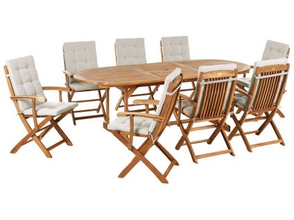 Salle à Manger De Jardin 8 Places Maui Premium Acacia Taupe