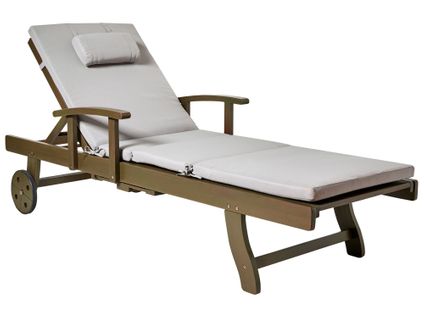 Transat Avec Coussin Amantea Premium Acacia Gris Clair