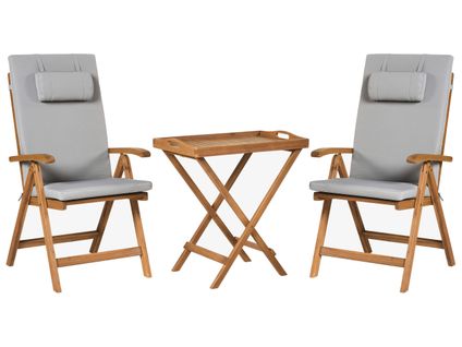 Ensemble Pour Bistro Java Premiuim Acacia Gris Clair