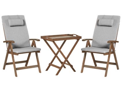 Ensemble Pour Bistro Amantea Premium Acacia Mélange De Gris