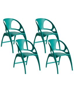 Lot De 4 Chaises De Jardin Nemi Pliant Bleu Paon