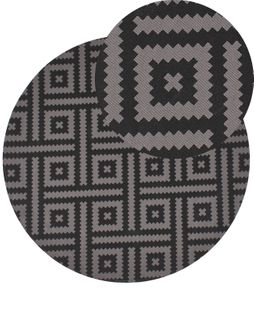 Tapis D'extérieur Ajmer Noir Ø 160 Cm