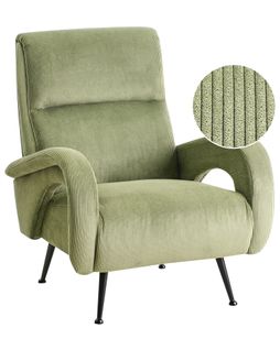 Fauteuil Svalov Velours Côtelé Vert