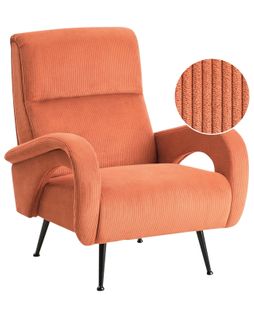 Fauteuil Svalov Velours Côtelé Orange