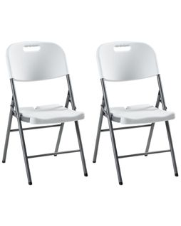 Lot De 2 Chaises De Jardin Cugnoli Pliant Blanc