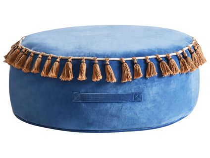 Pouf Gotha Velours Bleu